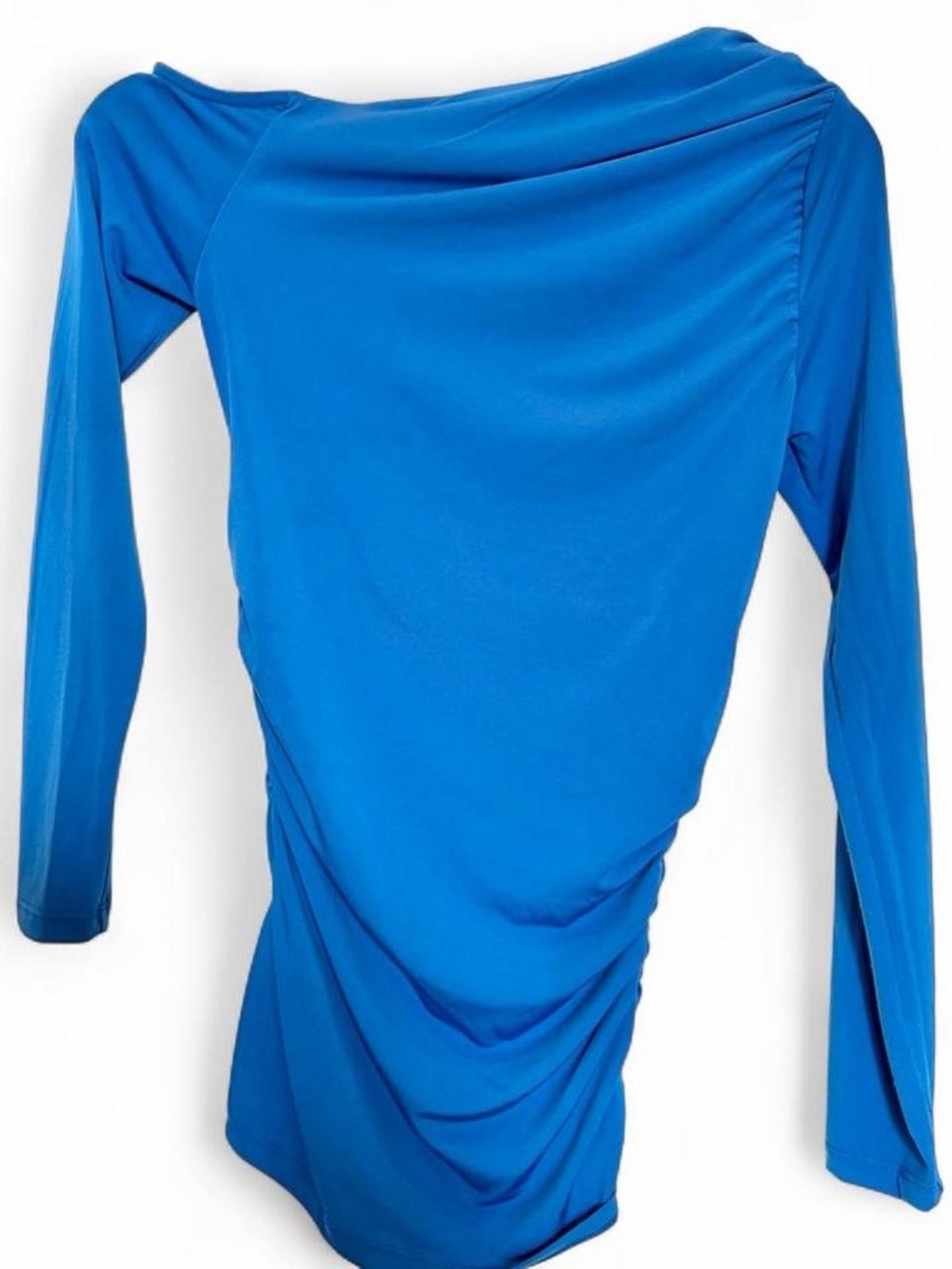 Boston proper So Chic Ruched Slouchy Blue Long Sleeve Top - Picture 7 of 7
